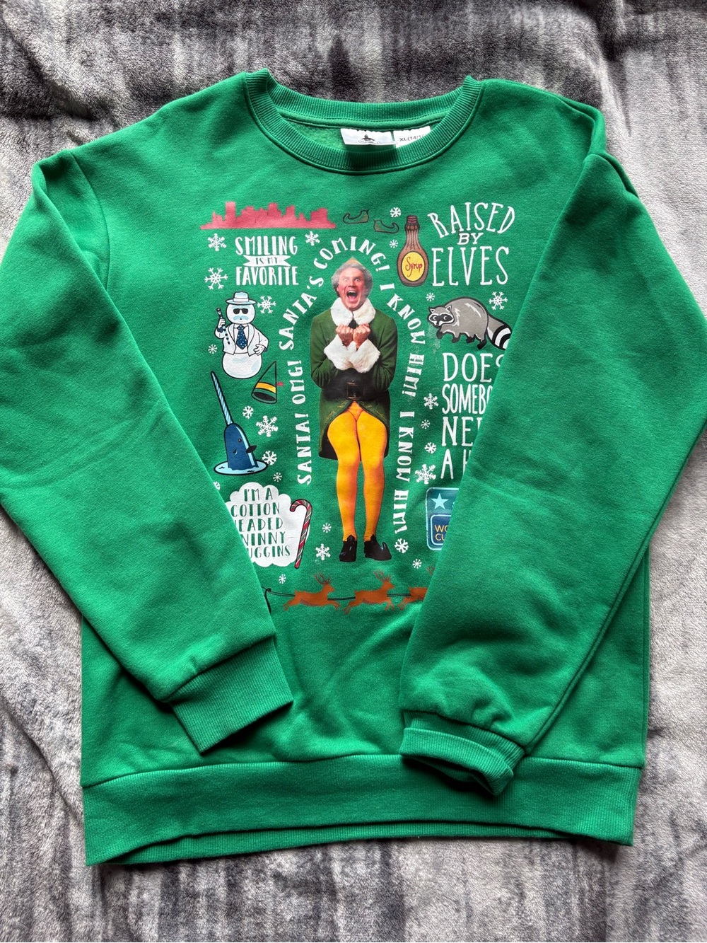 ELF Bright Green Graphic Crewneck Sweatshirt